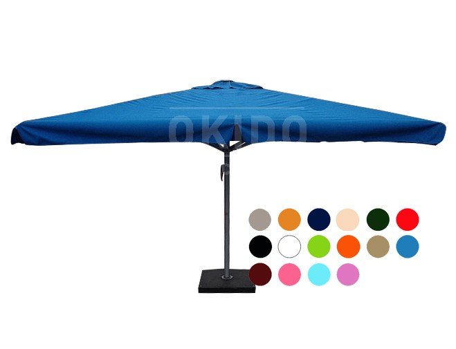 ga verder uitbreiden dubbellaag Horeca parasol 4x4 meter of 5x5 meter kiezen? | Horecaparasol-expert